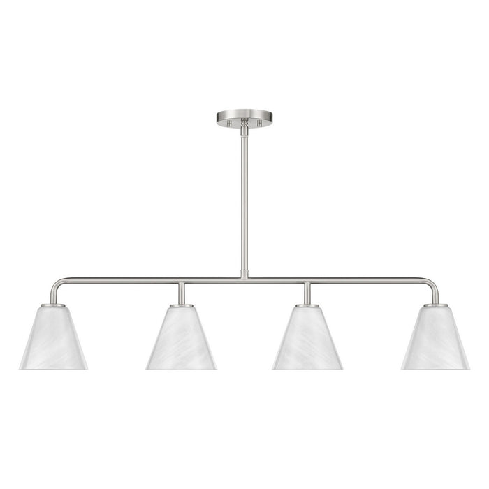 Savoy House 1-4014-4-SN Four Light Linear Chandelier, Satin Nickel