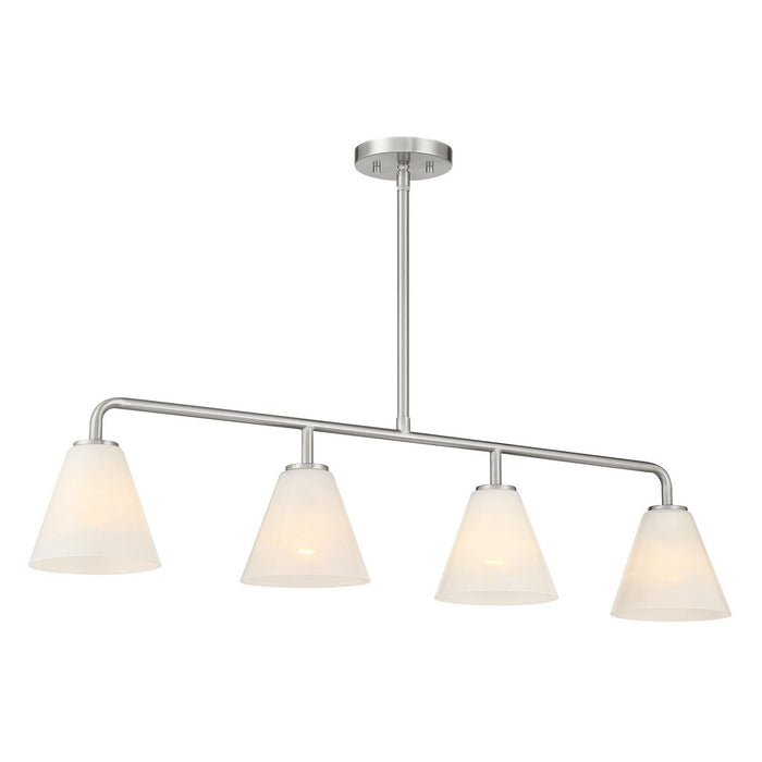 Savoy House 1-4014-4-SN Four Light Linear Chandelier, Satin Nickel