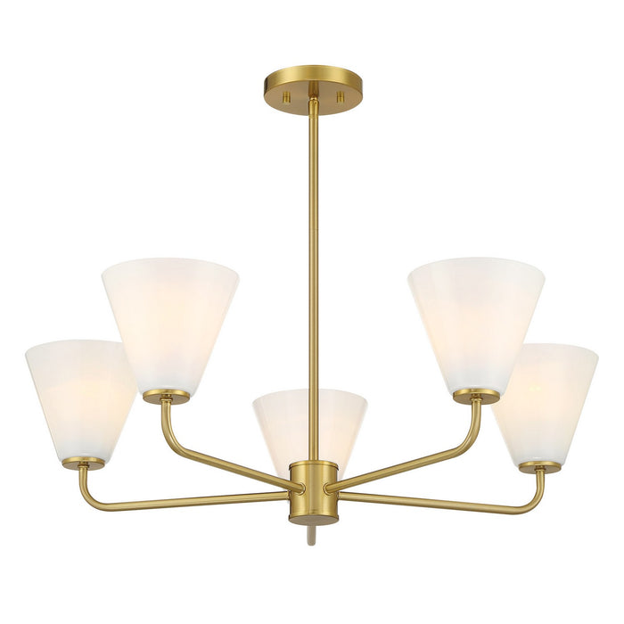 Savoy House 1-4015-5-322 Five Light Chandelier, Warm Brass