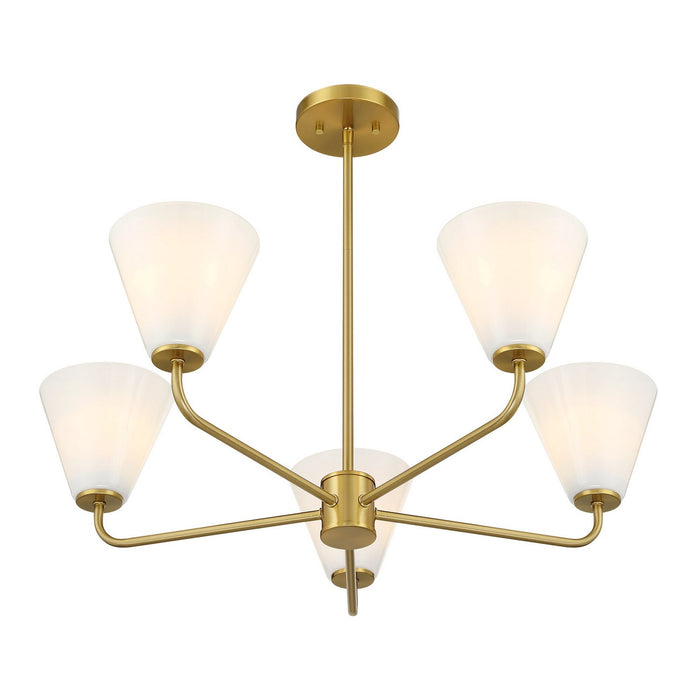 Savoy House 1-4015-5-322 Five Light Chandelier, Warm Brass