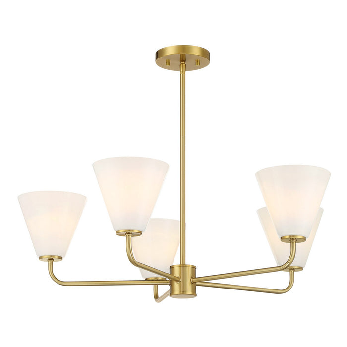 Savoy House 1-4015-5-322 Five Light Chandelier, Warm Brass