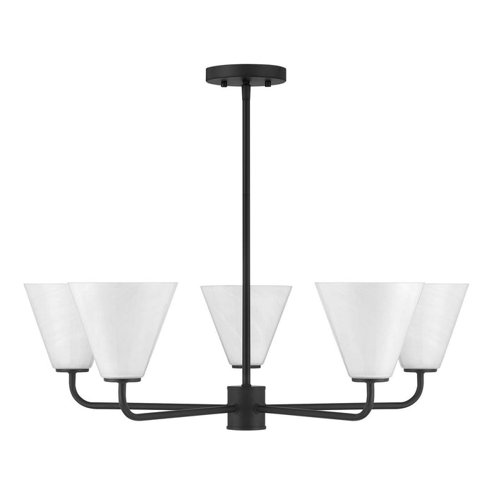 Savoy House 1-4015-5-89 Five Light Chandelier, Matte Black