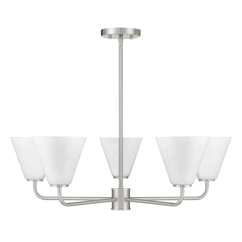 Savoy House 1-4015-5-SN Five Light Chandelier, Satin Nickel