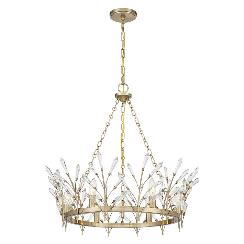 Savoy House 1-4073-6-127 Six Light Chandelier, Noble Brass