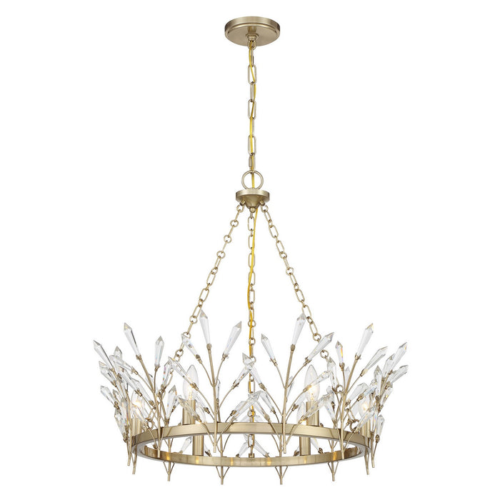 Savoy House 1-4073-6-127 Six Light Chandelier, Noble Brass