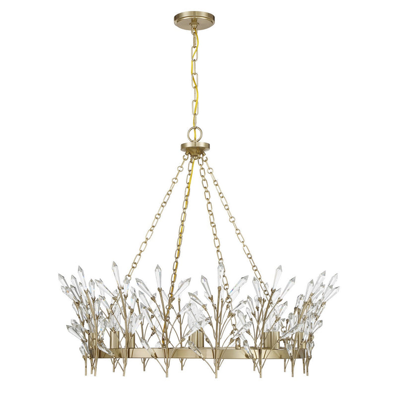 Savoy House 1-4074-8-127 Eight Light Chandelier, Noble Brass