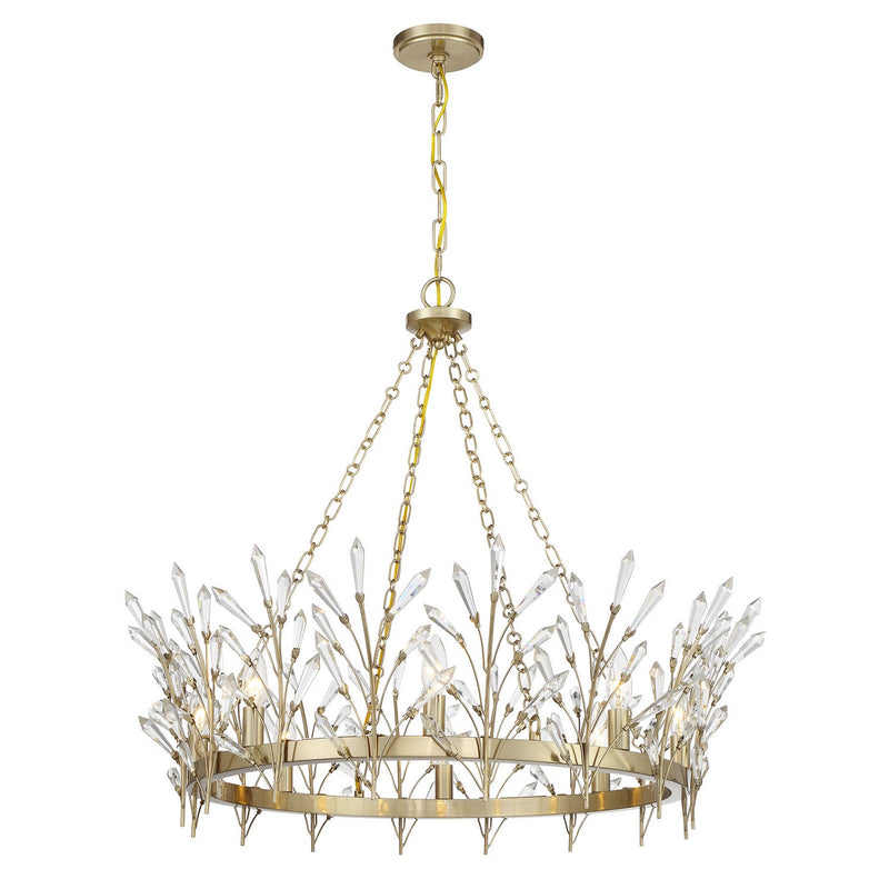 Savoy House 1-4074-8-127 Eight Light Chandelier, Noble Brass