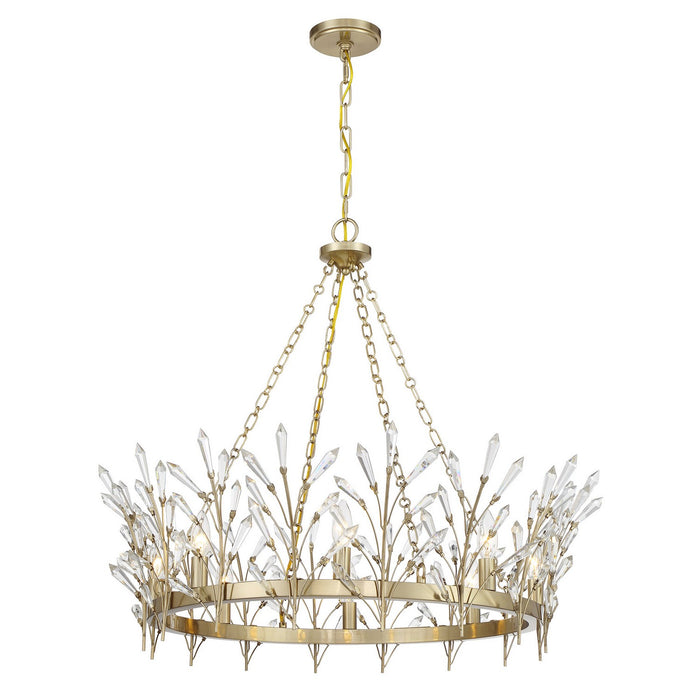 Savoy House 1-4074-8-127 Eight Light Chandelier, Noble Brass