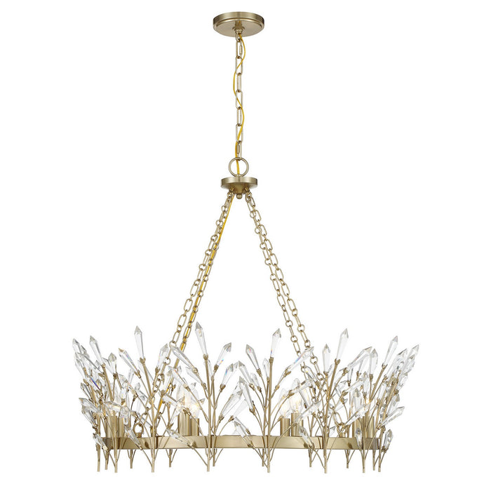 Savoy House 1-4074-8-127 Eight Light Chandelier, Noble Brass