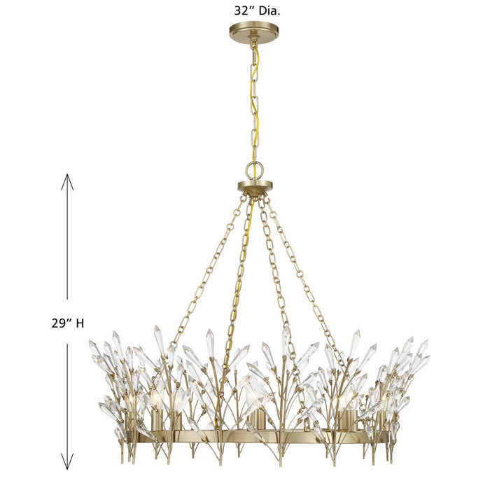 Savoy House 1-4074-8-127 Eight Light Chandelier, Noble Brass