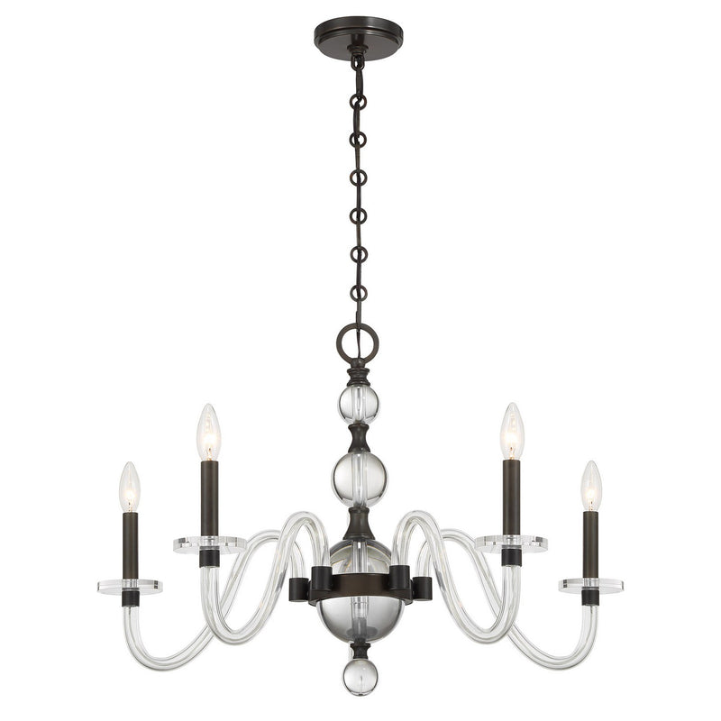 Savoy House 1-4277-5-15 Five Light Chandelier, Mediterranean Bronze
