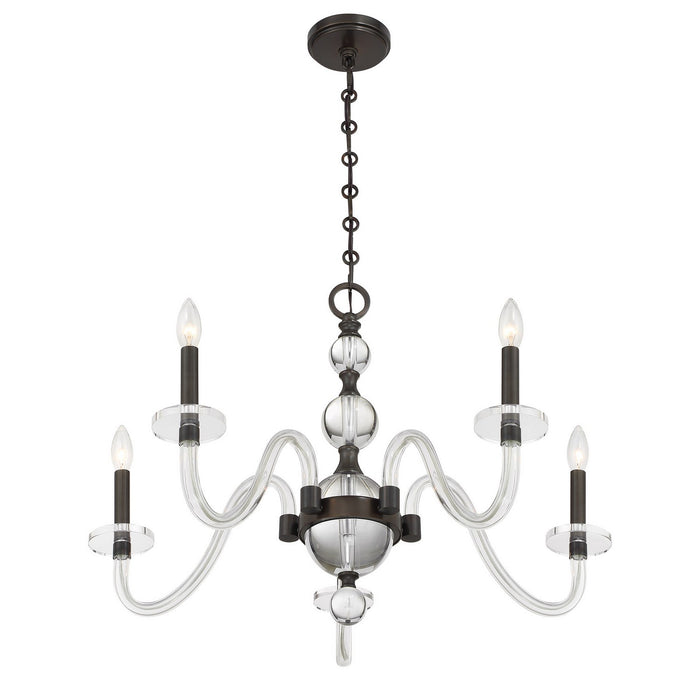 Savoy House 1-4277-5-15 Five Light Chandelier, Mediterranean Bronze
