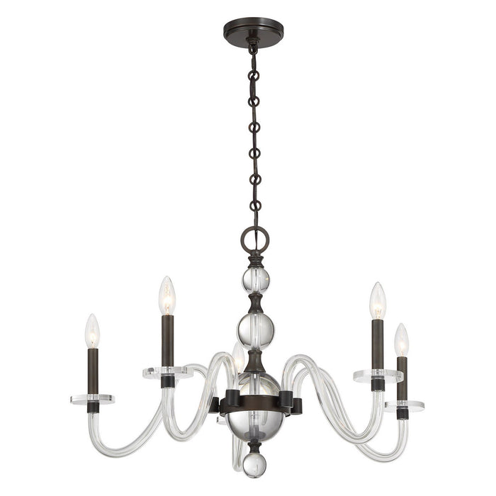 Savoy House 1-4277-5-15 Five Light Chandelier, Mediterranean Bronze