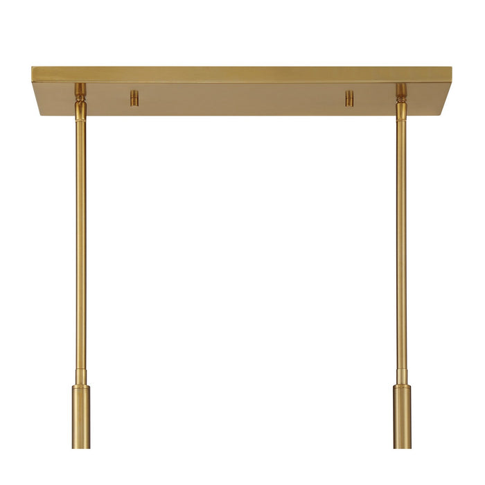 Savoy House 1-5066-8-322 Eight Light Linear Chandelier, Warm Brass