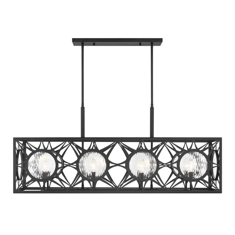 Savoy House 1-5066-8-89 Eight Light Linear Chandelier, Matte Black