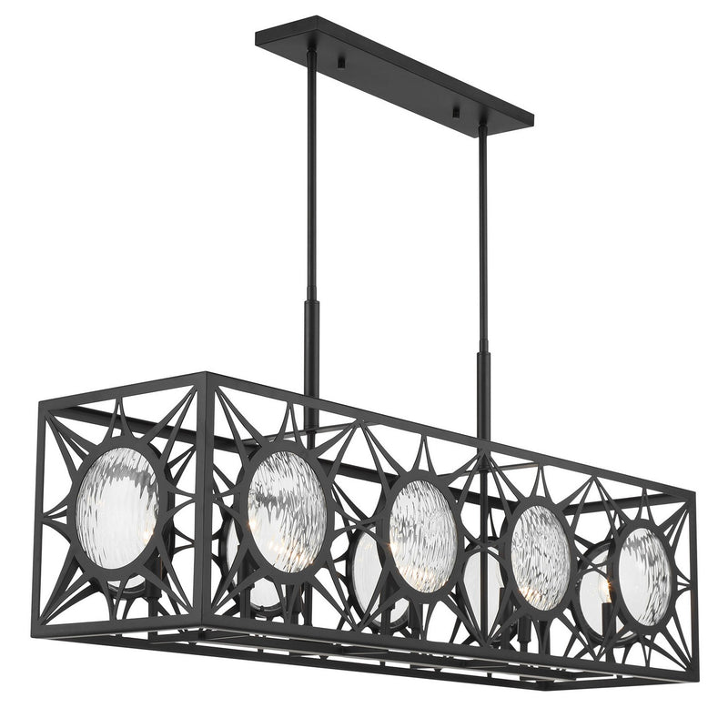 Savoy House 1-5066-8-89 Eight Light Linear Chandelier, Matte Black
