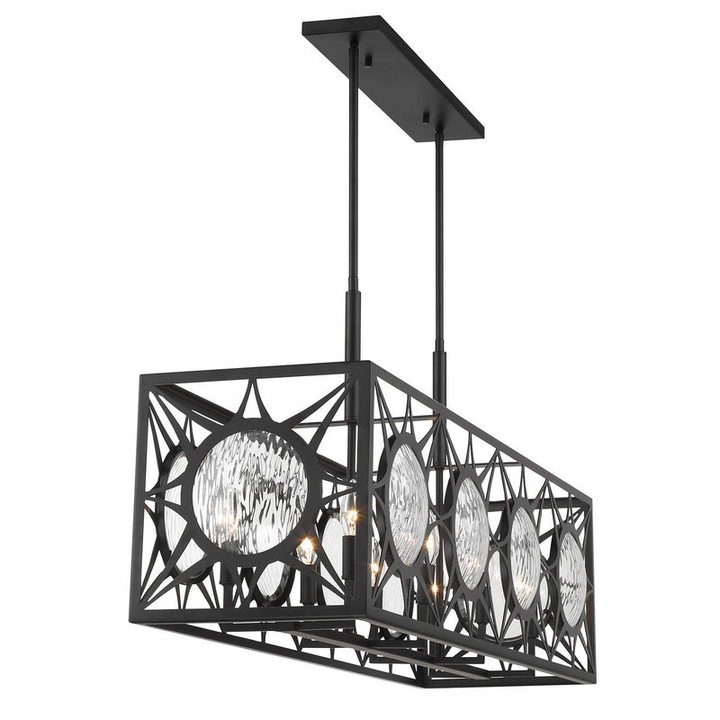 Savoy House 1-5066-8-89 Eight Light Linear Chandelier, Matte Black