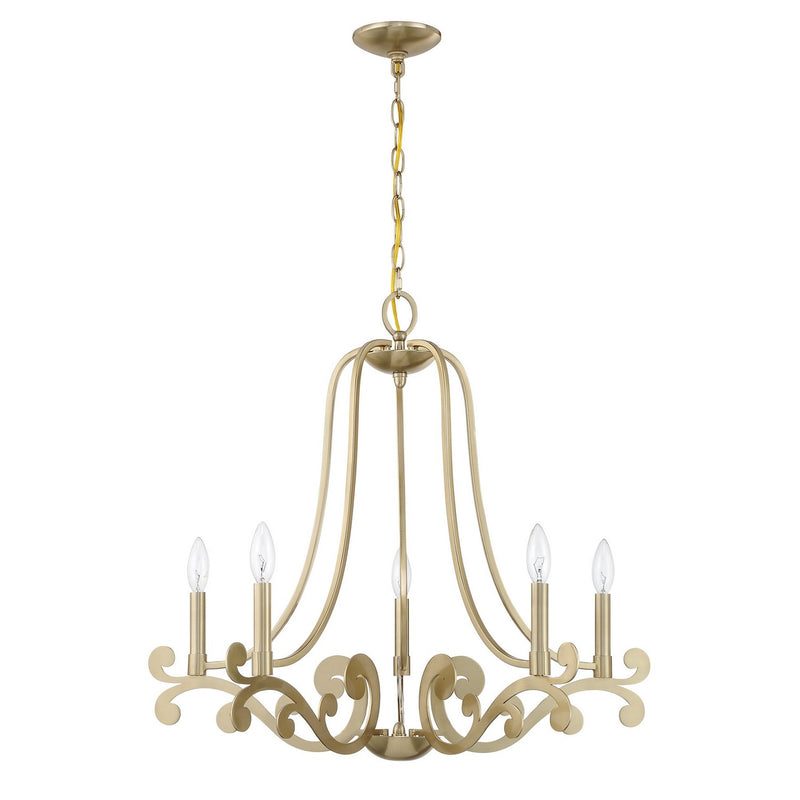 Savoy House 1-6096-5-127 Five Light Chandelier, Noble Brass