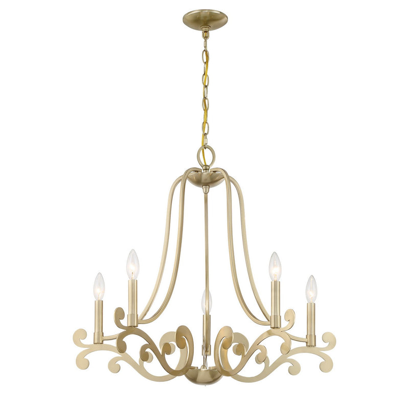 Savoy House 1-6096-5-127 Five Light Chandelier, Noble Brass