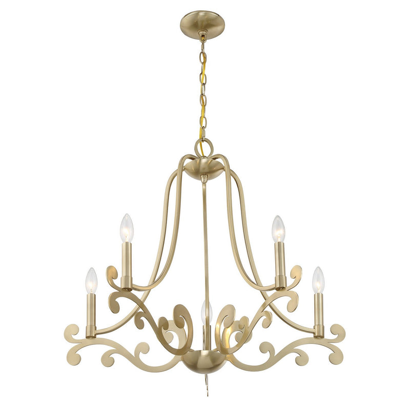 Savoy House 1-6096-5-127 Five Light Chandelier, Noble Brass