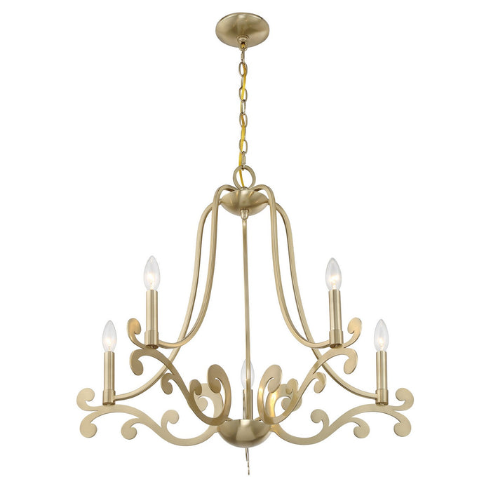 Savoy House 1-6096-5-127 Five Light Chandelier, Noble Brass