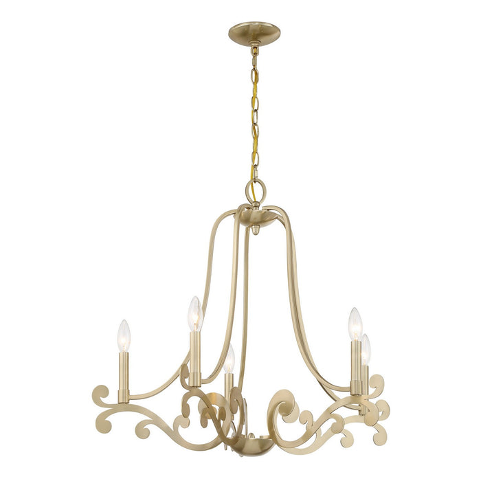 Savoy House 1-6096-5-127 Five Light Chandelier, Noble Brass