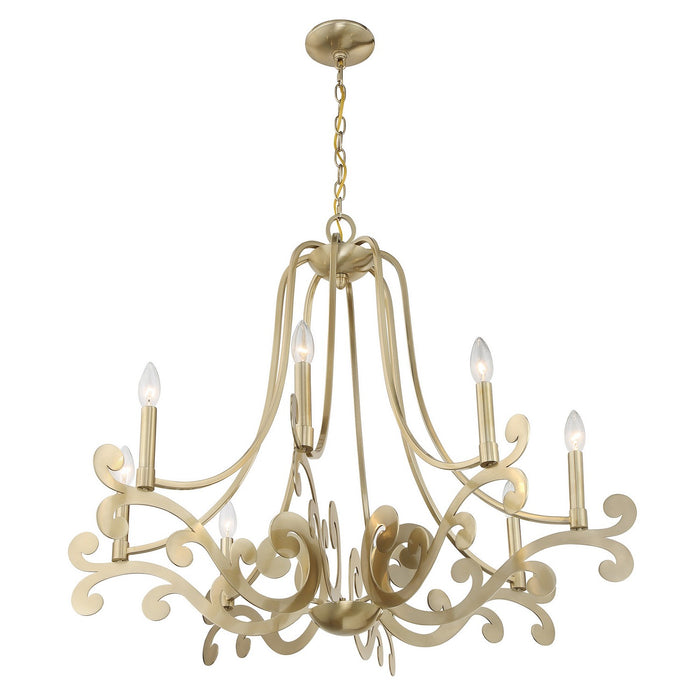 Savoy House 1-6097-8-127 Eight Light Chandelier, Noble Brass