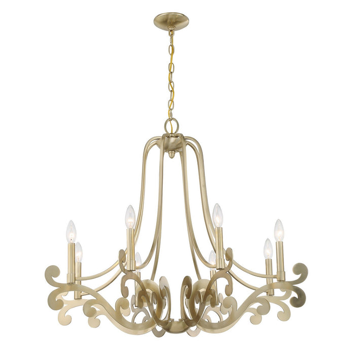 Savoy House 1-6097-8-127 Eight Light Chandelier, Noble Brass