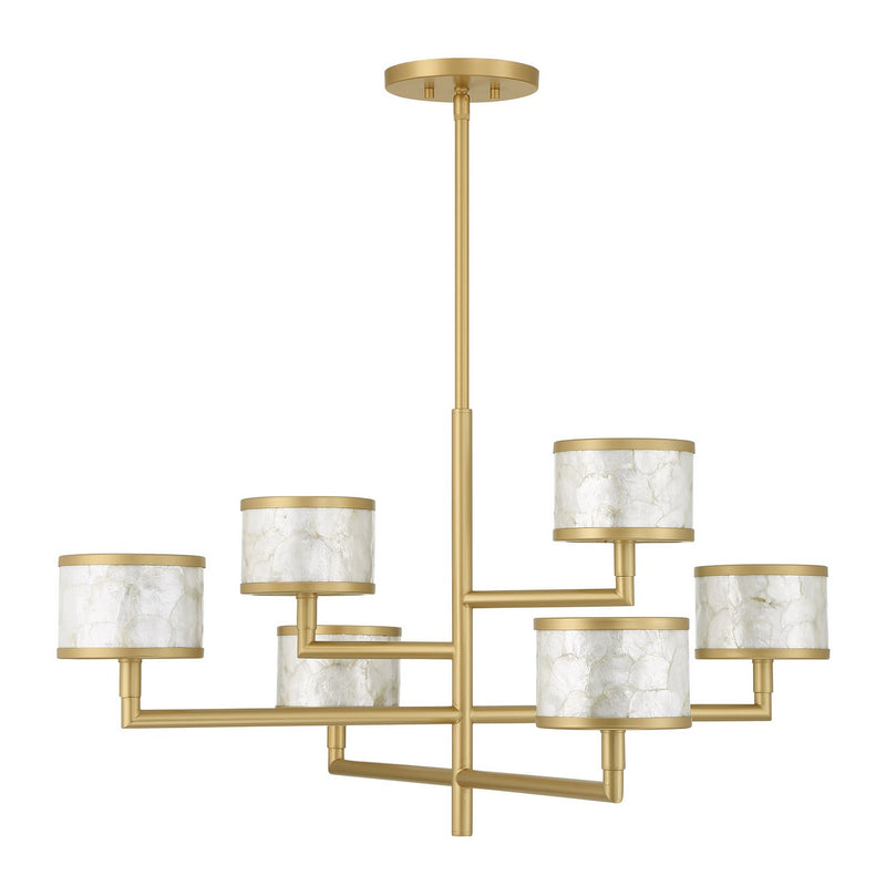 Savoy House 1-6492-6-328 Six Light Chandelier, Spun Gold