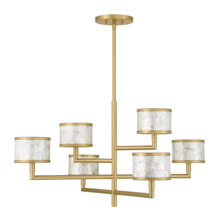 Savoy House 1-6492-6-328 Six Light Chandelier, Spun Gold