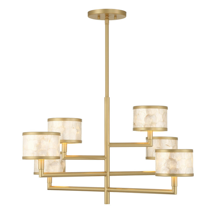 Savoy House 1-6492-6-328 Six Light Chandelier, Spun Gold