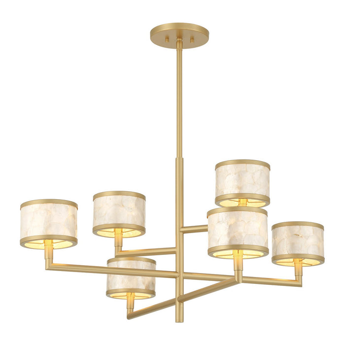 Savoy House 1-6492-6-328 Six Light Chandelier, Spun Gold