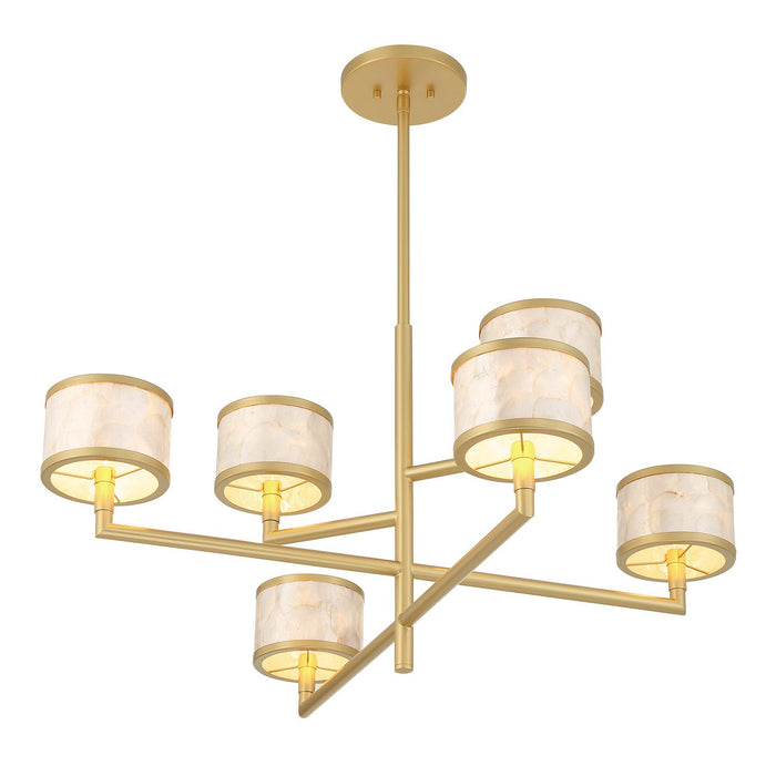 Savoy House 1-6492-6-328 Six Light Chandelier, Spun Gold