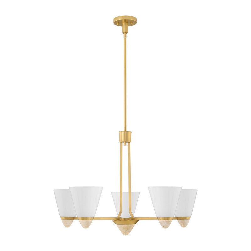 Savoy House 1-7265-5-322 Five Light Chandelier, Warm Brass