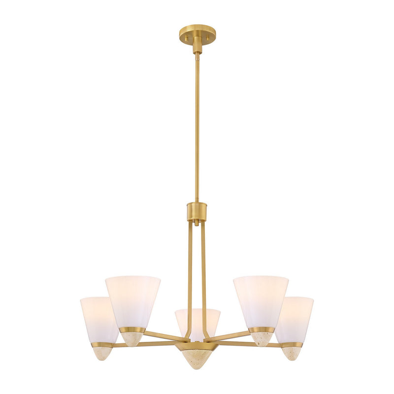 Savoy House 1-7265-5-322 Five Light Chandelier, Warm Brass