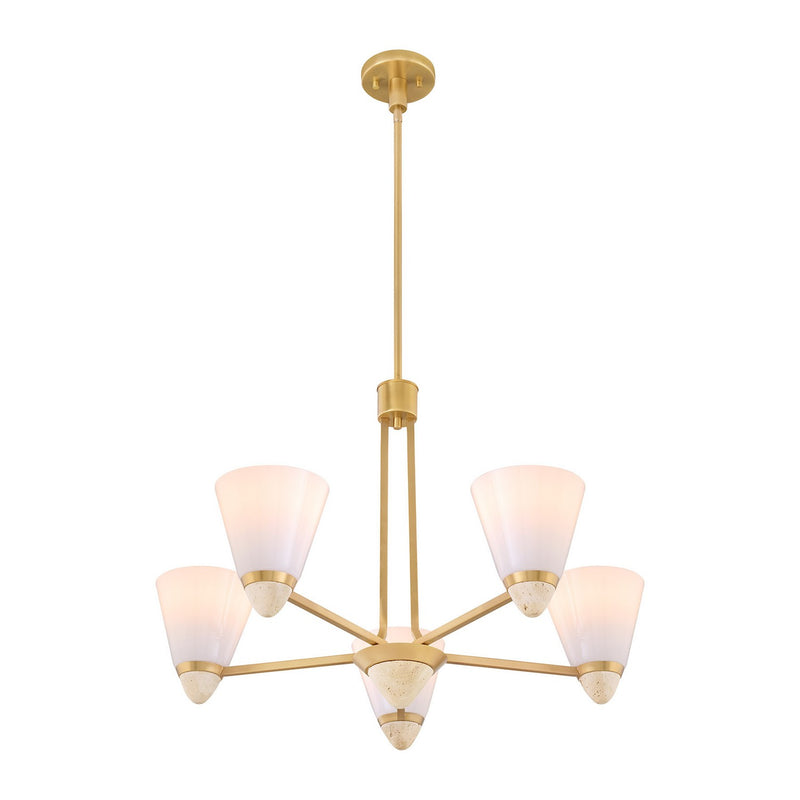 Savoy House 1-7265-5-322 Five Light Chandelier, Warm Brass
