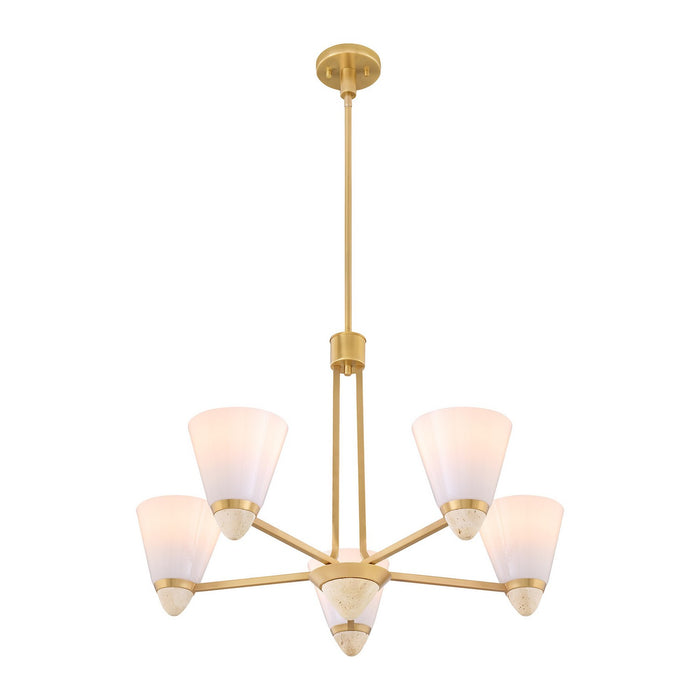 Savoy House 1-7265-5-322 Five Light Chandelier, Warm Brass