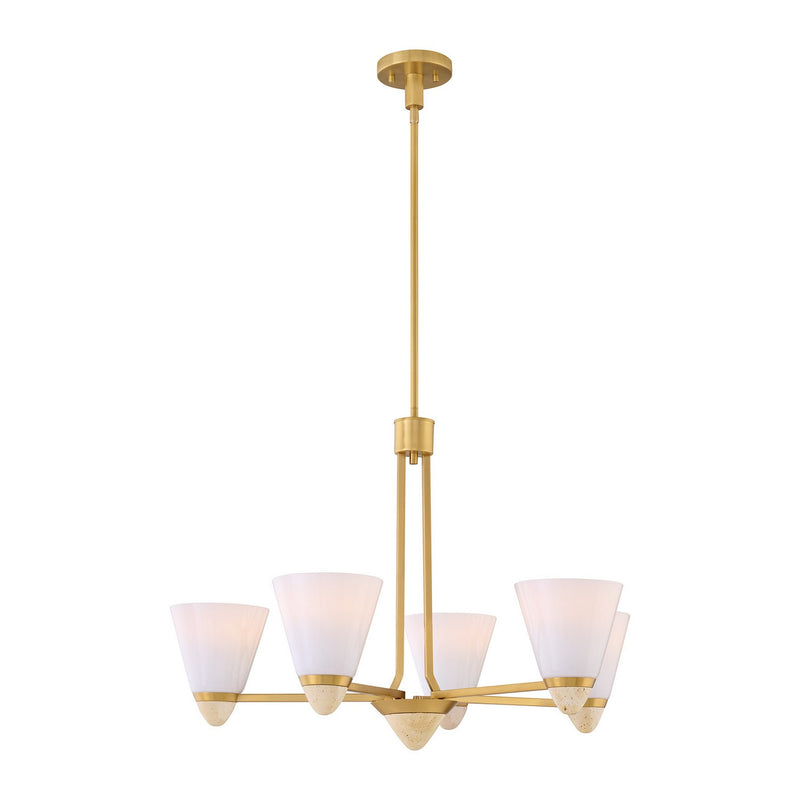 Savoy House 1-7265-5-322 Five Light Chandelier, Warm Brass