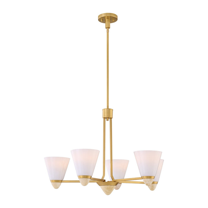 Savoy House 1-7265-5-322 Five Light Chandelier, Warm Brass