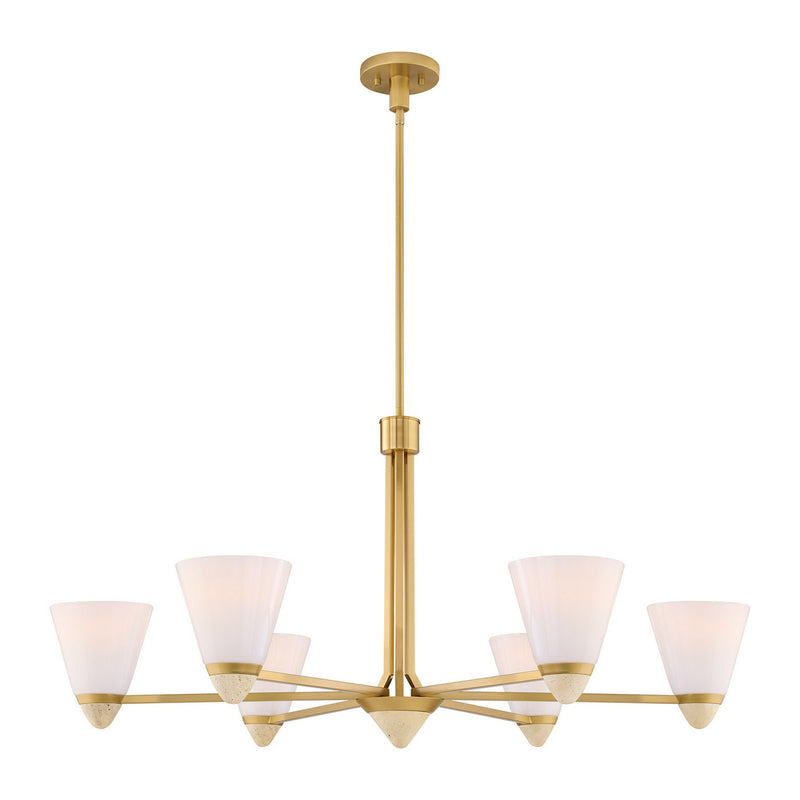 Savoy House 1-7266-6-322 Six Light Chandelier, Warm Brass