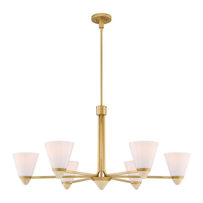 Savoy House 1-7266-6-322 Six Light Chandelier, Warm Brass