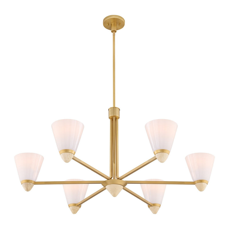 Savoy House 1-7266-6-322 Six Light Chandelier, Warm Brass