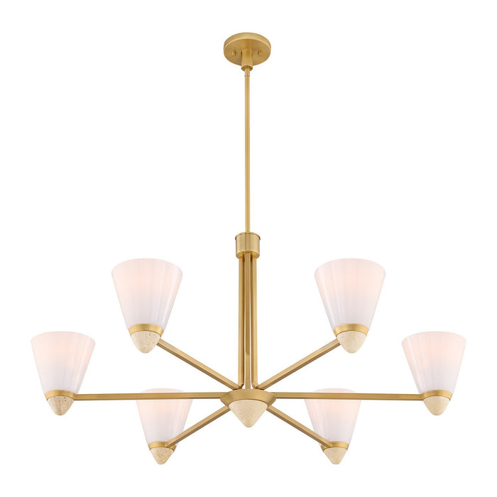 Savoy House 1-7266-6-322 Six Light Chandelier, Warm Brass