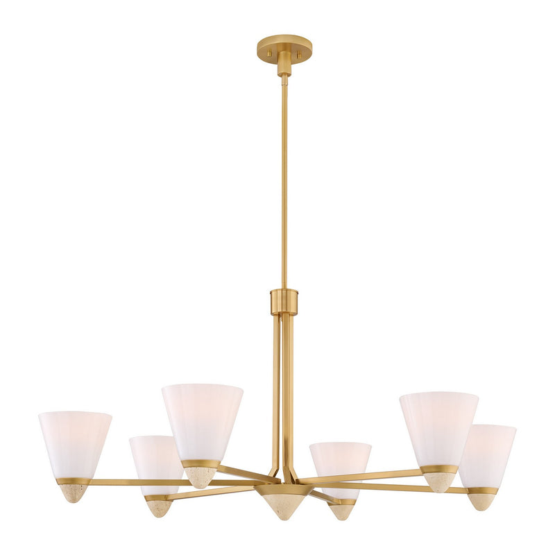 Savoy House 1-7266-6-322 Six Light Chandelier, Warm Brass