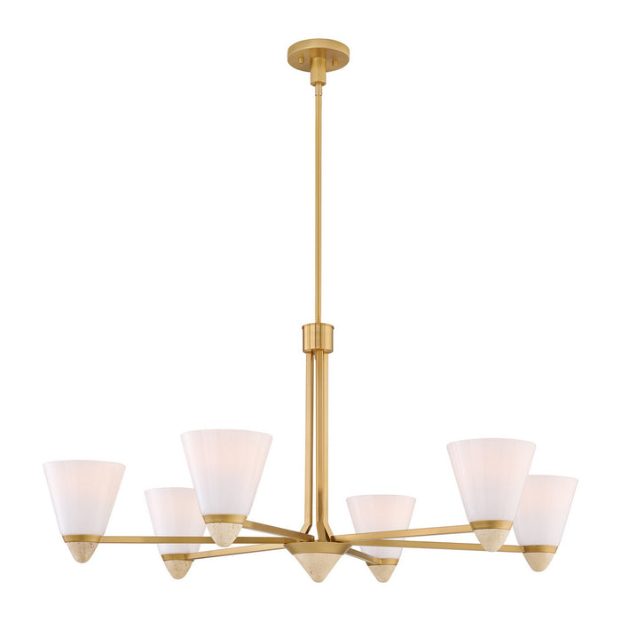 Savoy House 1-7266-6-322 Six Light Chandelier, Warm Brass