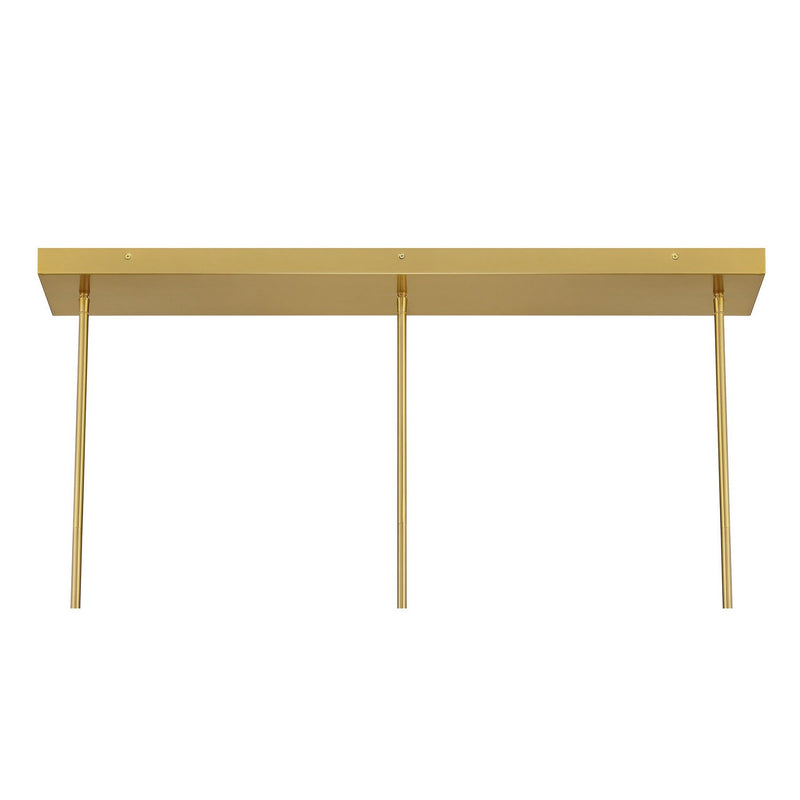 Savoy House 1-8031-3-322 Three Light Linear Chandelier, Warm Brass