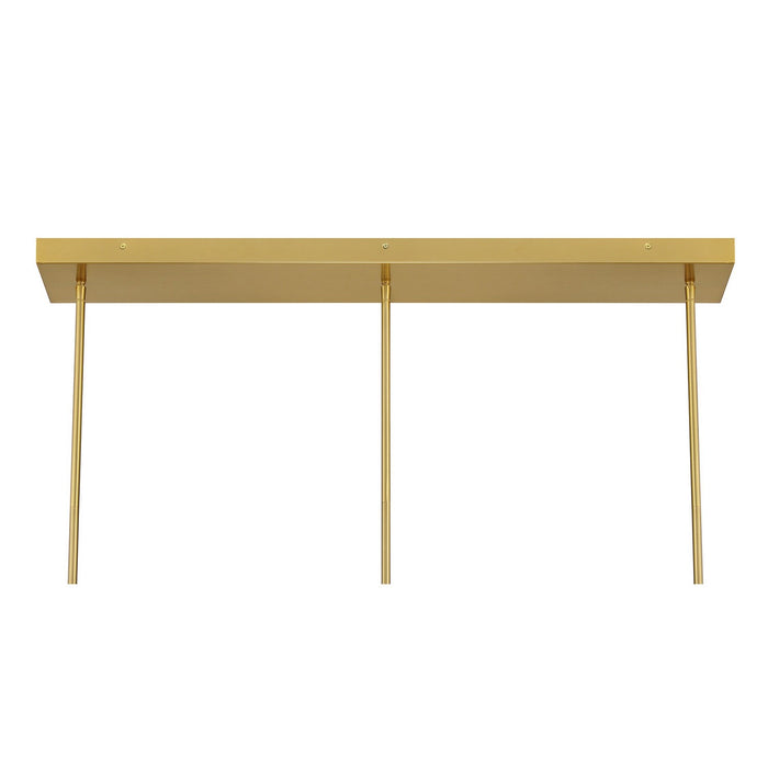 Savoy House 1-8031-3-322 Three Light Linear Chandelier, Warm Brass