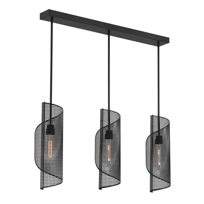 Savoy House 1-8031-3-89 Three Light Linear Chandelier, Matte Black