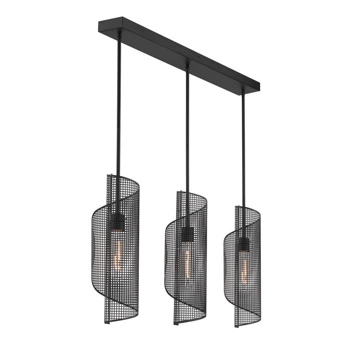 Savoy House 1-8031-3-89 Three Light Linear Chandelier, Matte Black