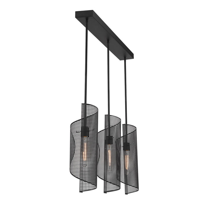 Savoy House 1-8031-3-89 Three Light Linear Chandelier, Matte Black